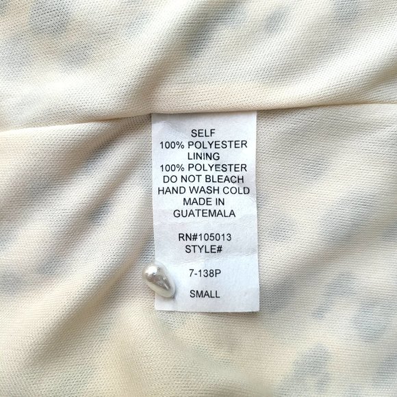 Andree By Unit Cream Cheetah Classy Tie Sleeve Shift Dress - Women's S - Picture 6 of 6